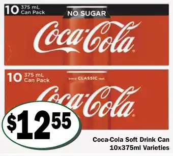 Friendly Grocer Coca-Cola Soft Drink Can 10x375ml Varieties offer