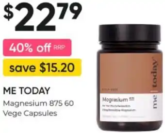 Super Pharmacy ME TODAY Magnesium 875 60 Vege Capsules offer