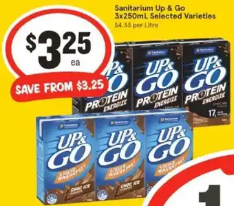 IGA Sanitarium Up & Go 3x250mL Selected Varieties offer