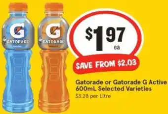 IGA Gatorade or Gatorade G Active 600mL offer