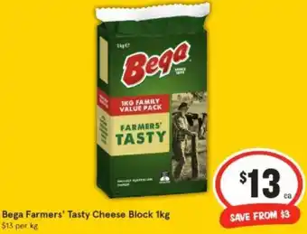 IGA Bega Farmers' Tasty Cheese Block 1kg offer