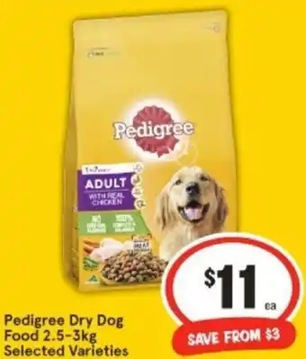 IGA Pedigree Dry Dog Food 2.5-3kg offer