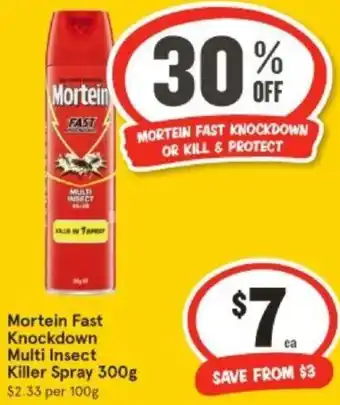 IGA Mortein Fast Knockdown Multi Insect Killer Spray 300g offer