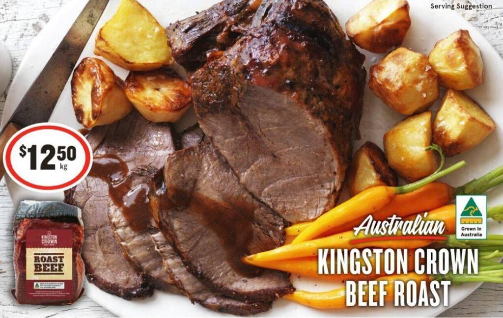 Australian KINGSTON CROWN BEEF ROAST per kg offer at IGA