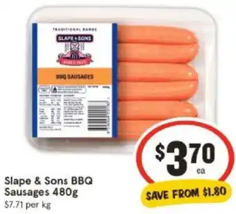 IGA Slape & Sons BBQ Sausages 480g offer