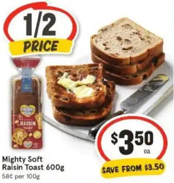 IGA Mighty Soft Raisin Toast 600g offer