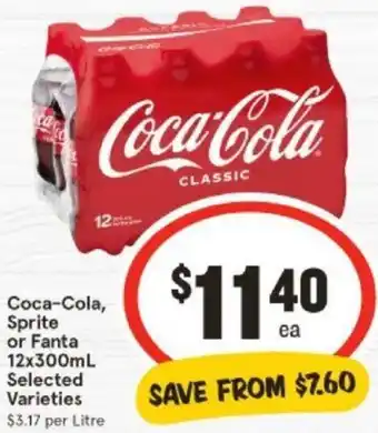 IGA Coca-Cola, Sprite or Fanta 12x300mL offer