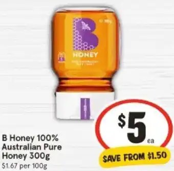 IGA B Honey 100% Australian Pure Honey 300g offer