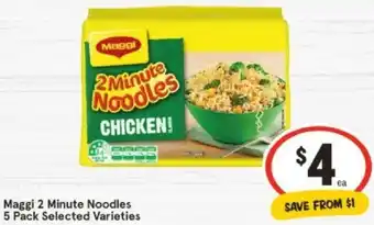 IGA Maggi 2 Minute Noodles 5 Pack offer