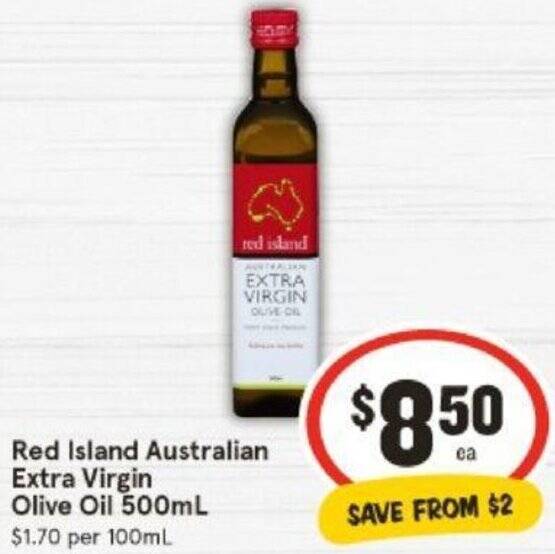Red Island Australian Extra Virgin Olive Oil 500mL offer at IGA