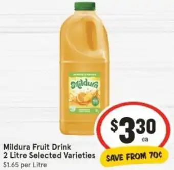 IGA Mildura Fruit Drink 2 Litre offer