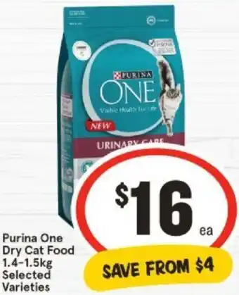 IGA Purina One Dry Cat Food 1.4-1.5kg offer