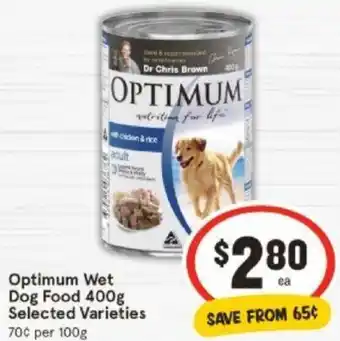 IGA Optimum Wet Dog Food 400g offer