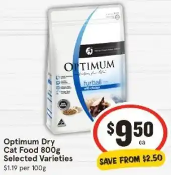IGA Optimum Dry Cat Food 800g offer