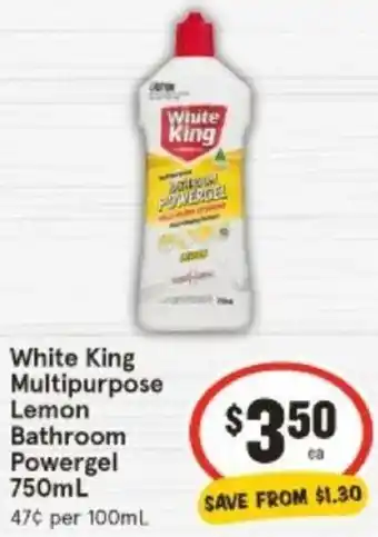 IGA White King Multipurpose Lemon Bathroom Powergel 750mL offer
