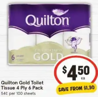 IGA Quilton Gold Toilet Tissue 4 Ply 6 Pack offer