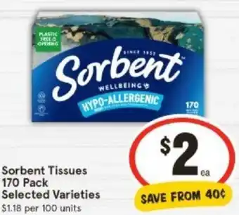 IGA Sorbent Tissues 170 Pack offer