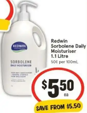 IGA Redwin Sorbolene Daily Moisturiser 1.1 Litre offer