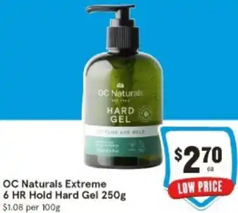 IGA OC Naturals Extreme 6 HR Hold Hard Gel 250g offer