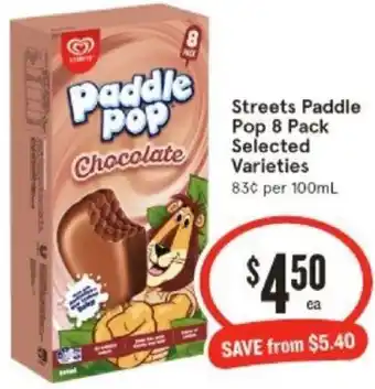 IGA Streets Paddle Pop 8 Pack offer
