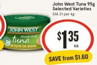 IGA John West Tuna 95g offer
