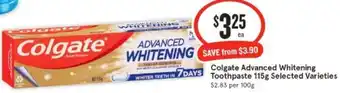 IGA Colgate Advanced Whitening Toothpaste 115g offer