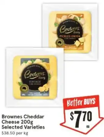 IGA Brownes Cheddar Cheese 200g offer