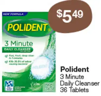 Pharmacy Best Buys Polident 3 Minute Daily Cleanser 36 Tablets offer