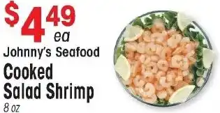 IGA Johnny's Seafood Cooked Salad Shrimp 8 oz offer