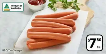 BBQ Thin Sausages per kg