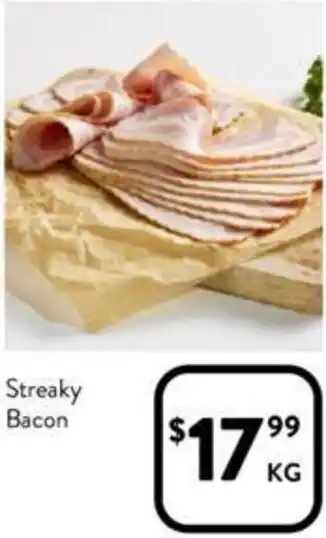 Foodworks Streaky Bacon per kg offer