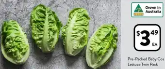 Foodworks Pre-Packed Baby Cos Lettuce Twin Pack offer