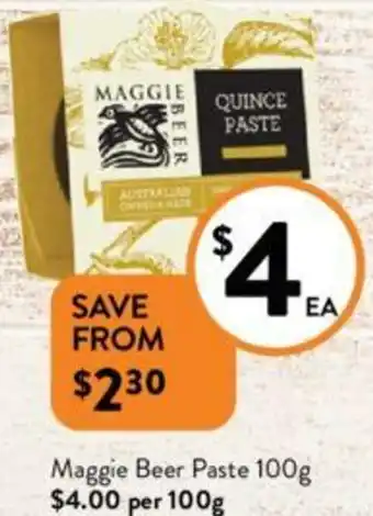 Foodworks Maggie Beer Paste 100g offer