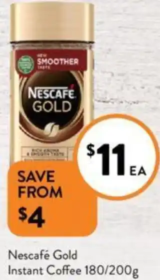 Foodworks Nescafé Gold Instant Coffee 180/200g offer