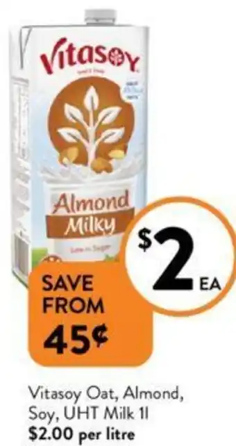 Foodworks Vitasoy Oat, Almond, Soy, UHT Milk 1L offer