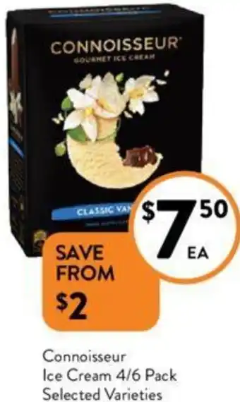 Foodworks Connoisseur Ice Cream 4/6 Pack offer
