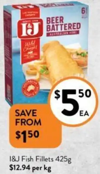 Foodworks 1&J Fish Fillets 425g offer
