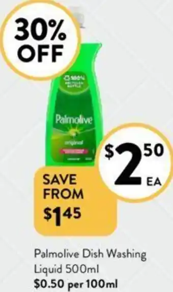 Foodworks Palmolive Dish Washing Liquid 500ml offer