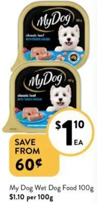 Foodworks My Dog Wet Dog Food 100g offer