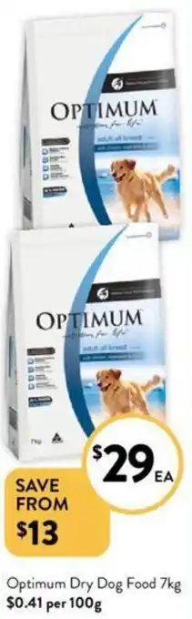 Foodworks Optimum Dry Dog Food 7kg offer