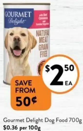 Foodworks Gourmet Delight Dog Food 700g offer