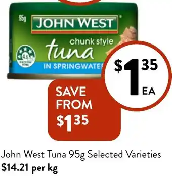 Foodworks John West Tuna 95g offer