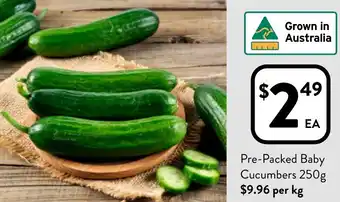 Foodworks Pre-Packed Baby Cucumbers 250g offer