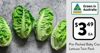 Foodworks Pre-Packed Baby Cos Lettuce Twin Pack offer