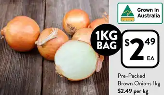 Foodworks Pre-Packed Brown Onions 1kg offer