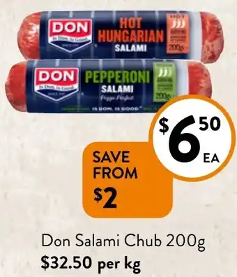 Foodworks Don Salami Chub 200g offer