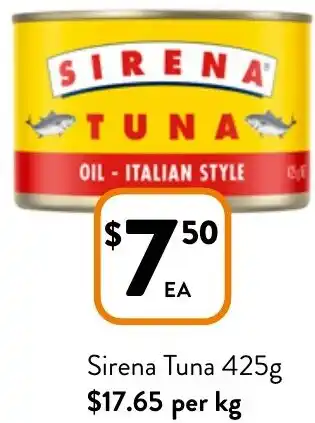 Foodworks Sirena Tuna 425g offer