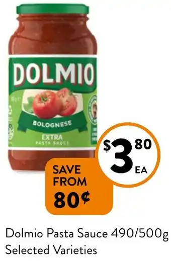 Foodworks Dolmio Pasta Sauce 490/500g offer