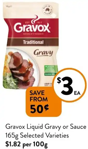 Foodworks Gravox Liquid Gravy or Sauce 165g offer