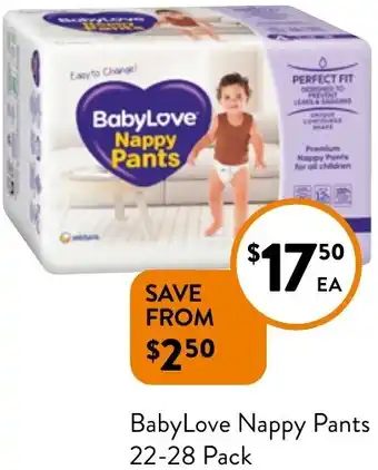 Foodworks BabyLove Nappy Pants 22-28 Pack offer